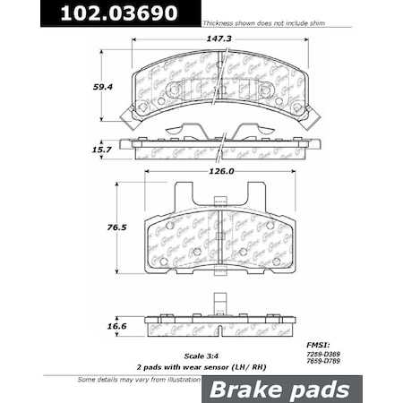 Centric Parts CTEK Brake Pads, 102.03690 102.03690